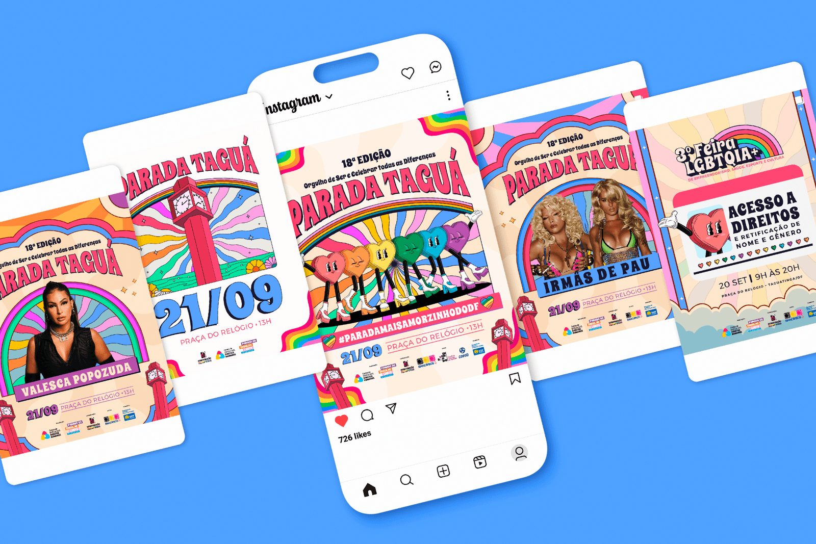 Posts e peças de Instagram da campanha
