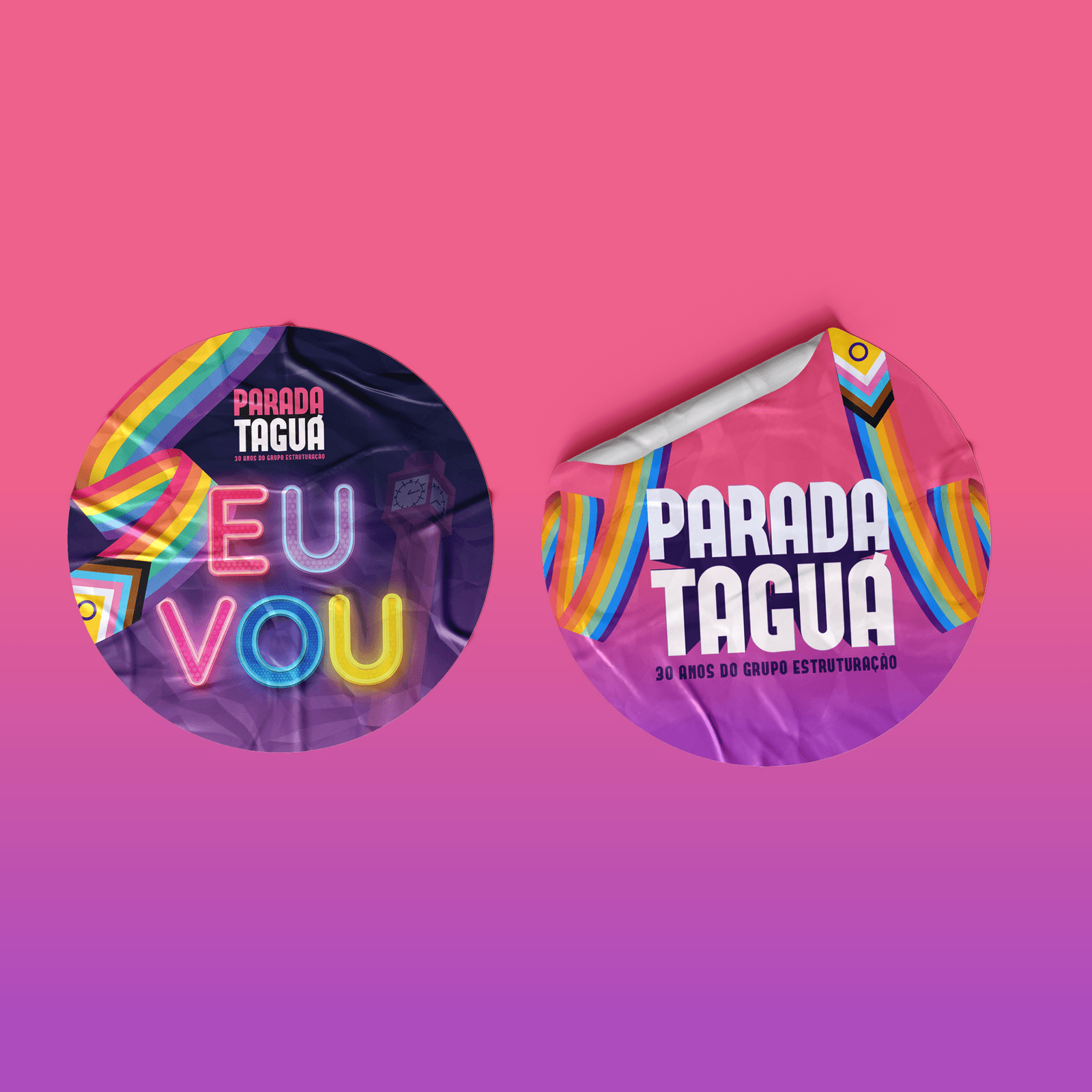 Bottons e adesivos da campanha